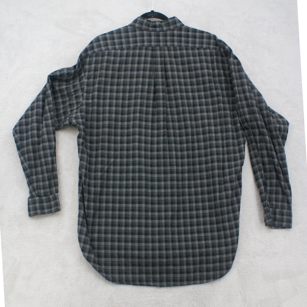 Ralph Lauren Blake Mens Large Grey Black Gingham Flannel Button Down Shirt - Picture 4 of 9